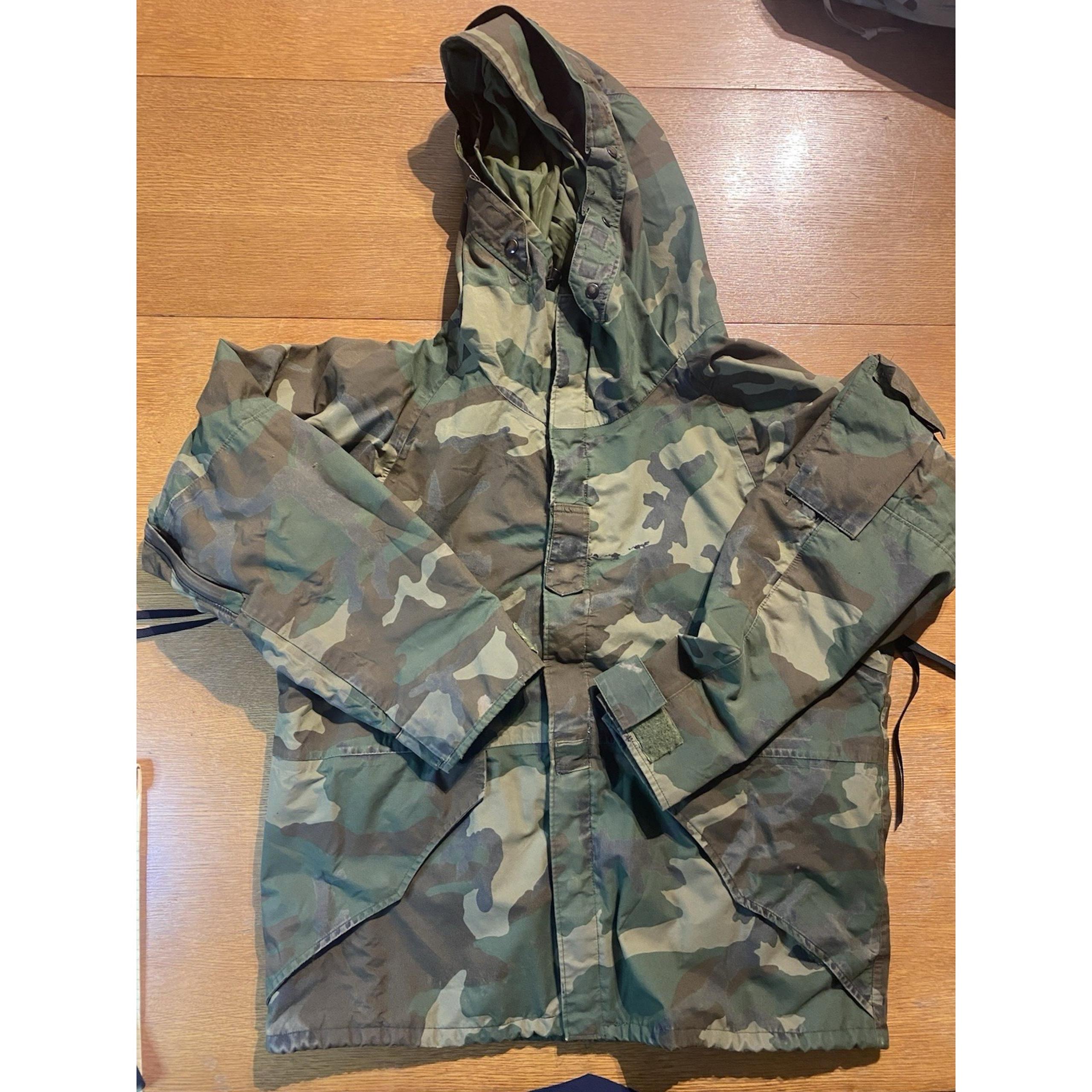 Vintage USGI M65 Field Parka Jacket Woodland Camo Medium X-Short 80s