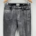 FRAME Le Sylvie Slender Straight Leg Jeans Metallic Coated Denim Silver Black
