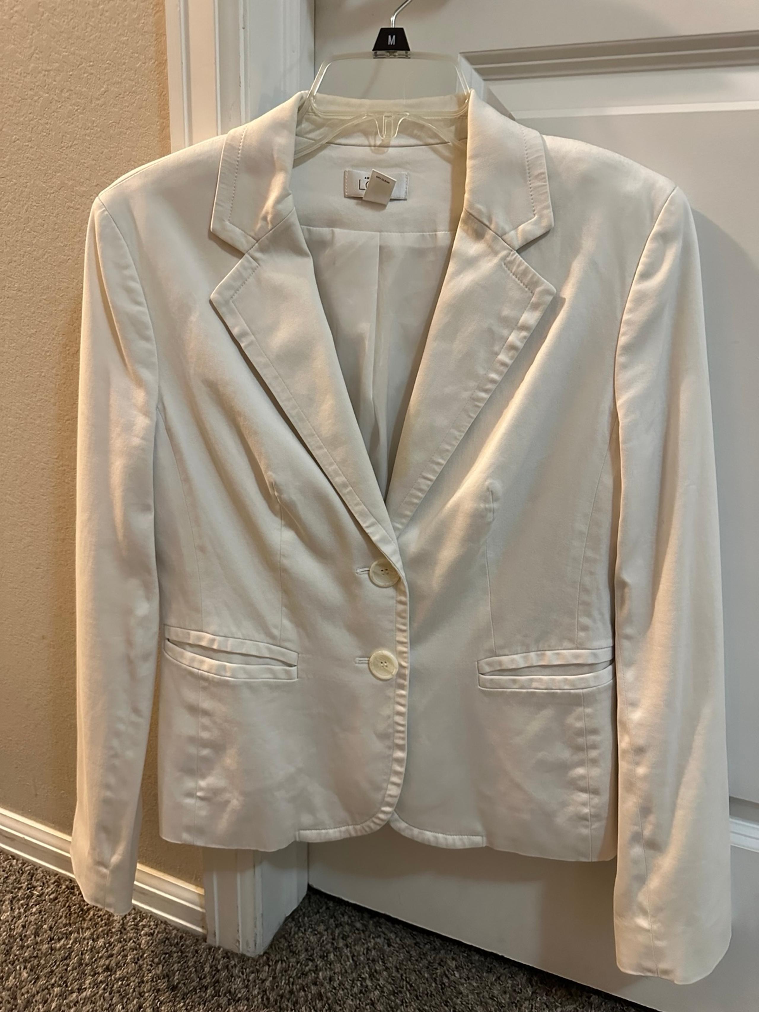 Ann Taylor Loft Women’s White Blazer Jacket Size 6 Small