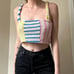 Knitted Stripe Pattern Crop Top