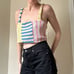 Knitted Stripe Pattern Crop Top