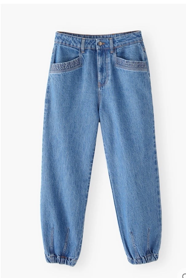 New Wrap London Gathered-cuff jeans