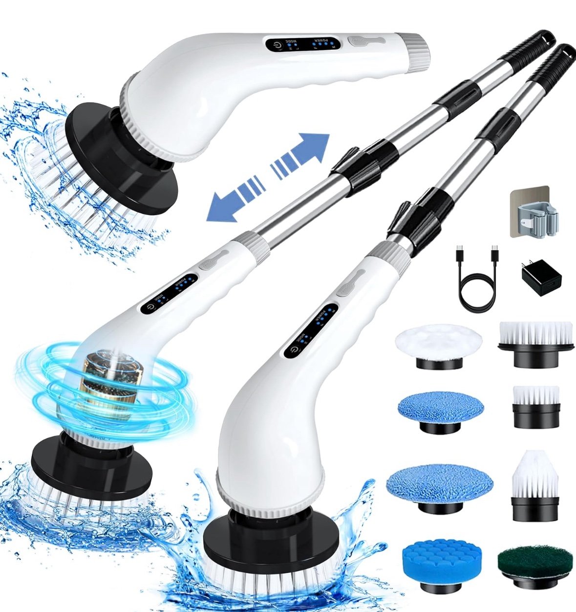 Electric Spin Scrubber (Replaceable Brush Heads)
