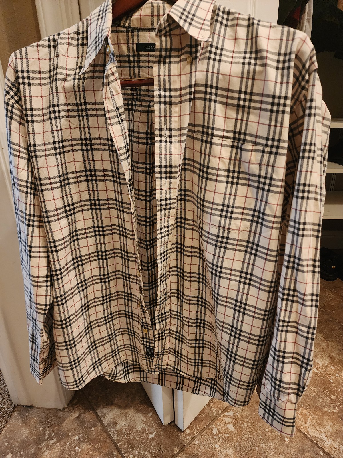 Authentic Burberry Button Down Mens dress shirt xl