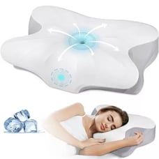 Olumoon Neck Pillow Memory Foam Pillows - Neck Support Pillow for Pain Relief