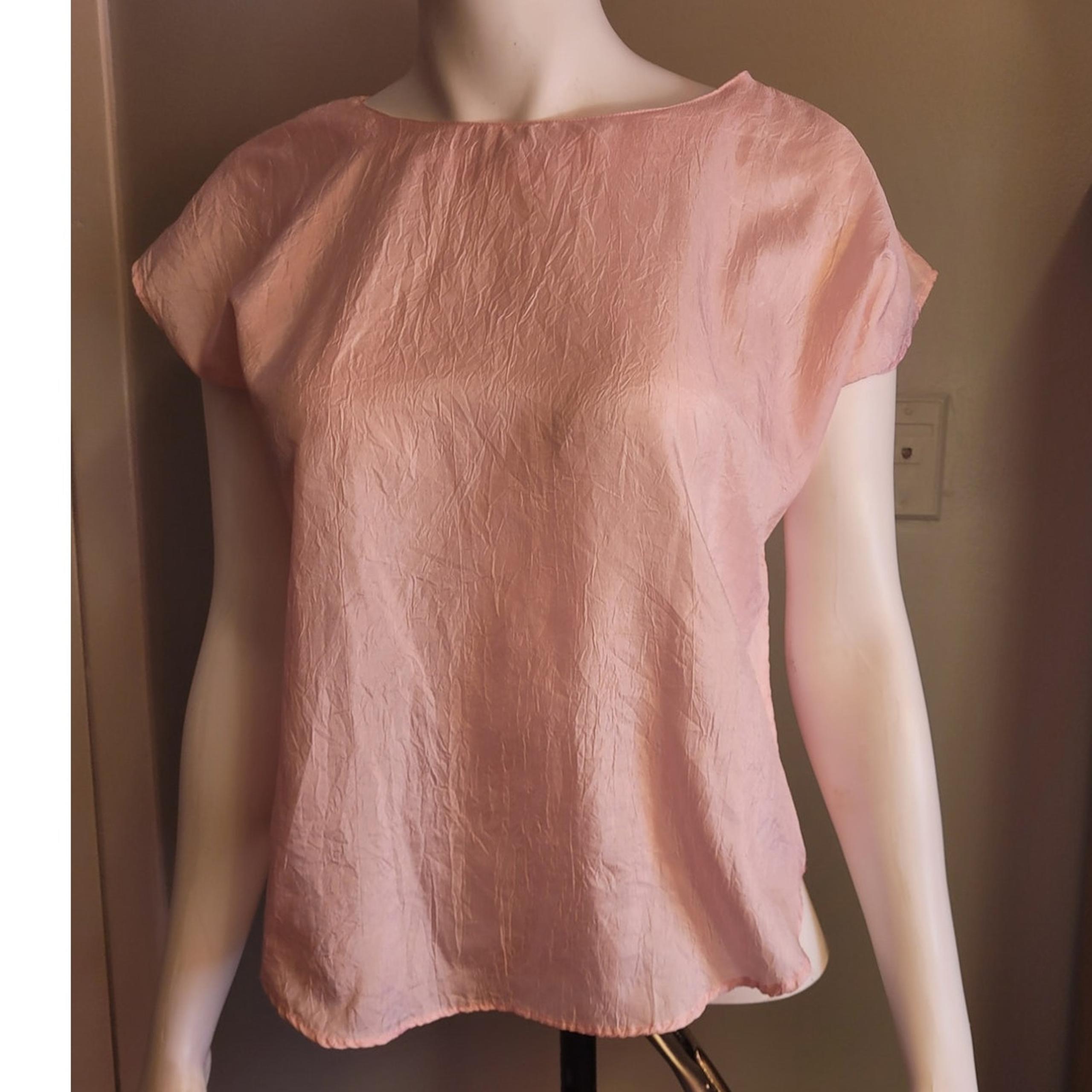 Vintage 80s Diane Von Furstenberg DVF Crinkle Gauze Cropped Blouse - Size Small