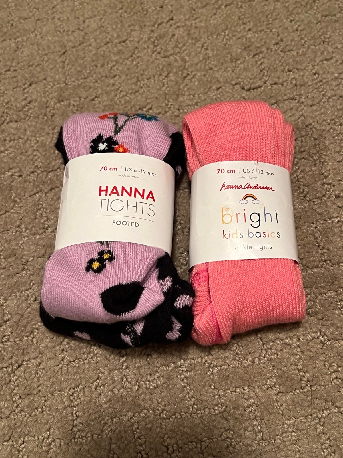 Hanna Andersson Baby Tights 2 pairs Size 70 (6-12months)