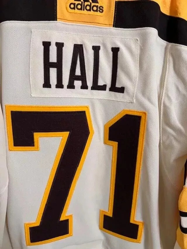 Taylor Hall Boston Bruins Centennial Third Jersey #71 Adidas Primegreen Size 50