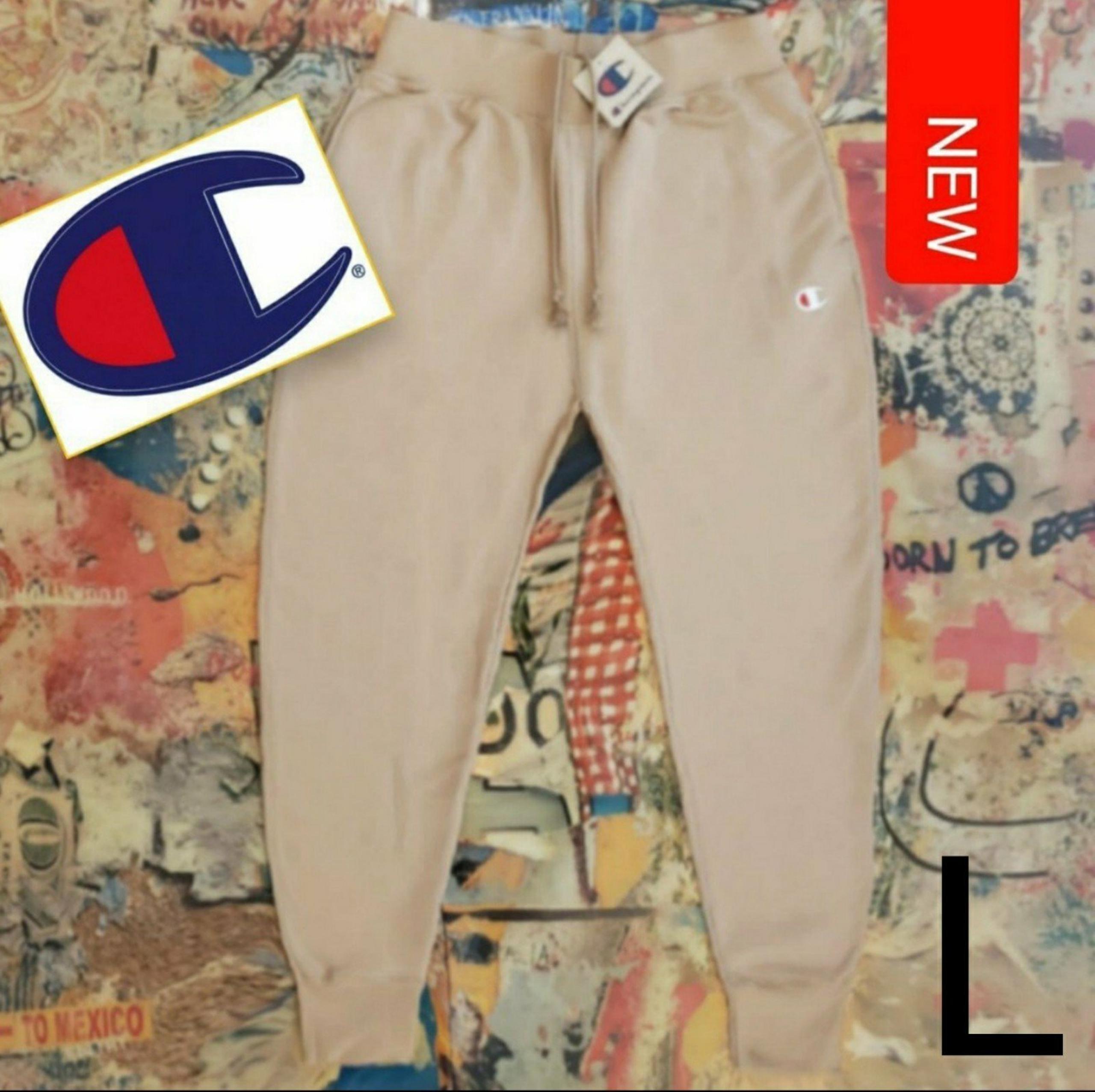 New Champion Mens Reverse Weave Fleece Khaki Joggers! L