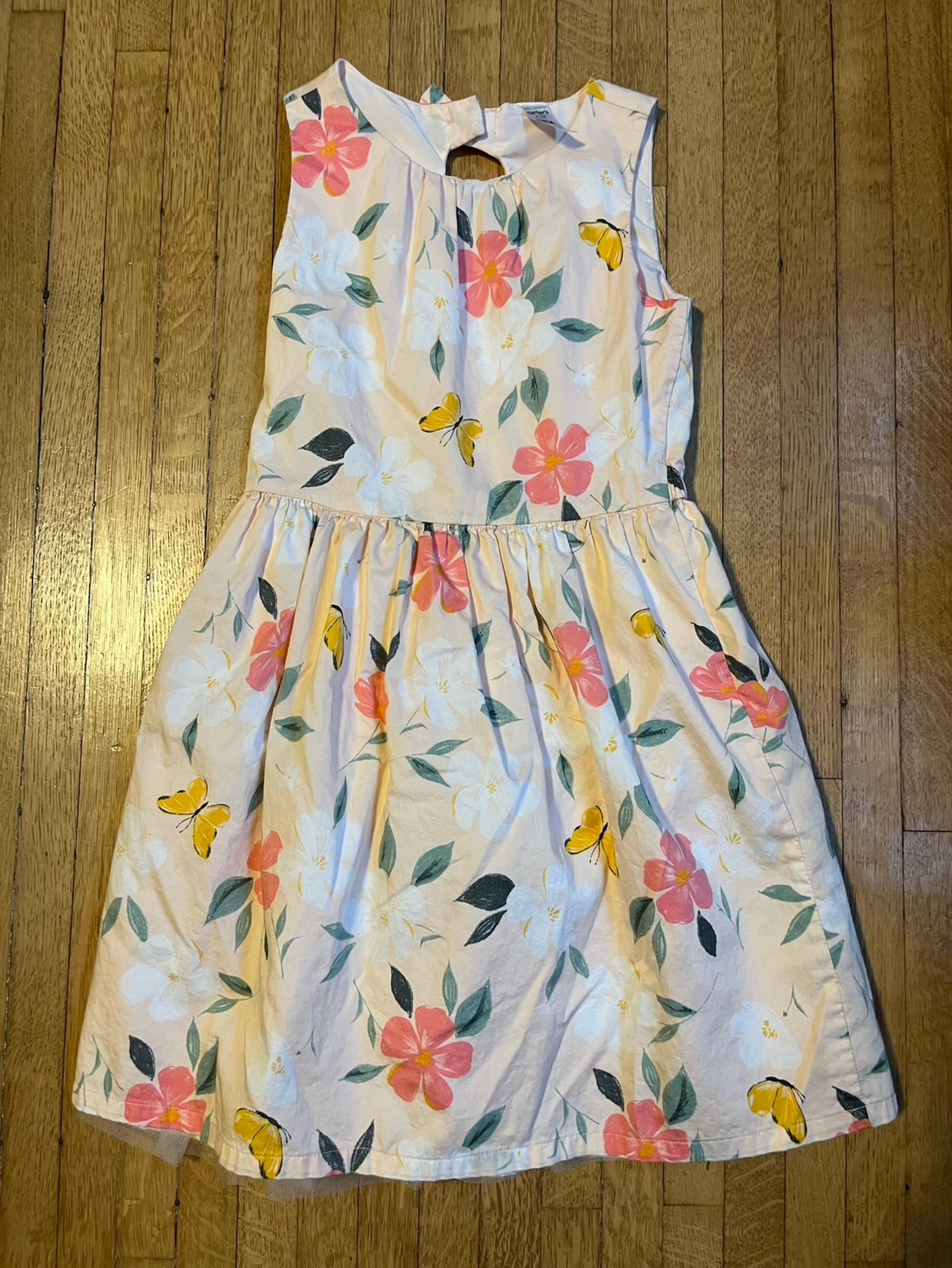 Girls Spring Dress - Carter’s Kid Brand - Size 8/8A - Flowers and Butterflies