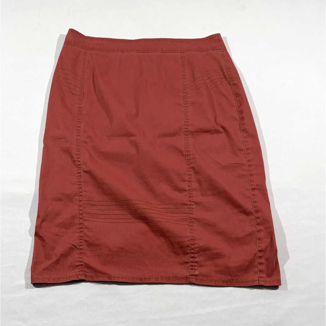 Peruvian Connection Red Cotton Womens Career Attire Basic Pencil Skirt Sz 10