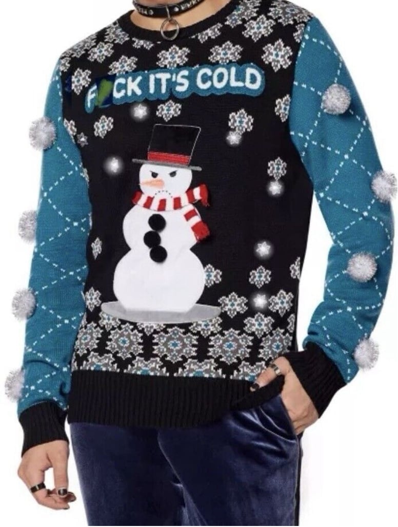 Light-Up F*ck It's Cold Snowman Ugly Christmas Sweater