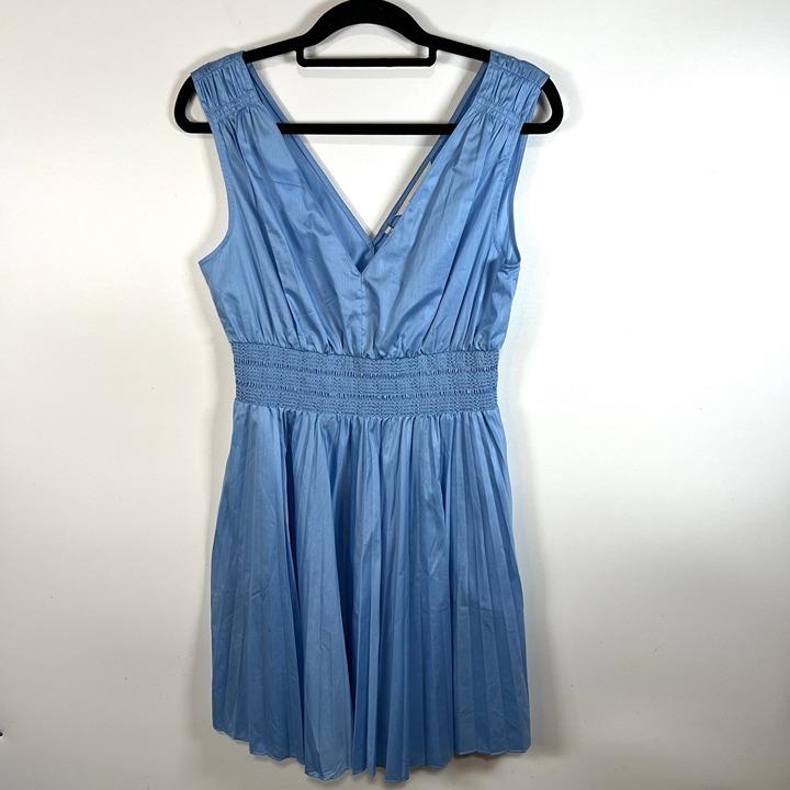 345 Rebecca Taylor Blue Smocked Waist Dress Women’s Size Medium Designer