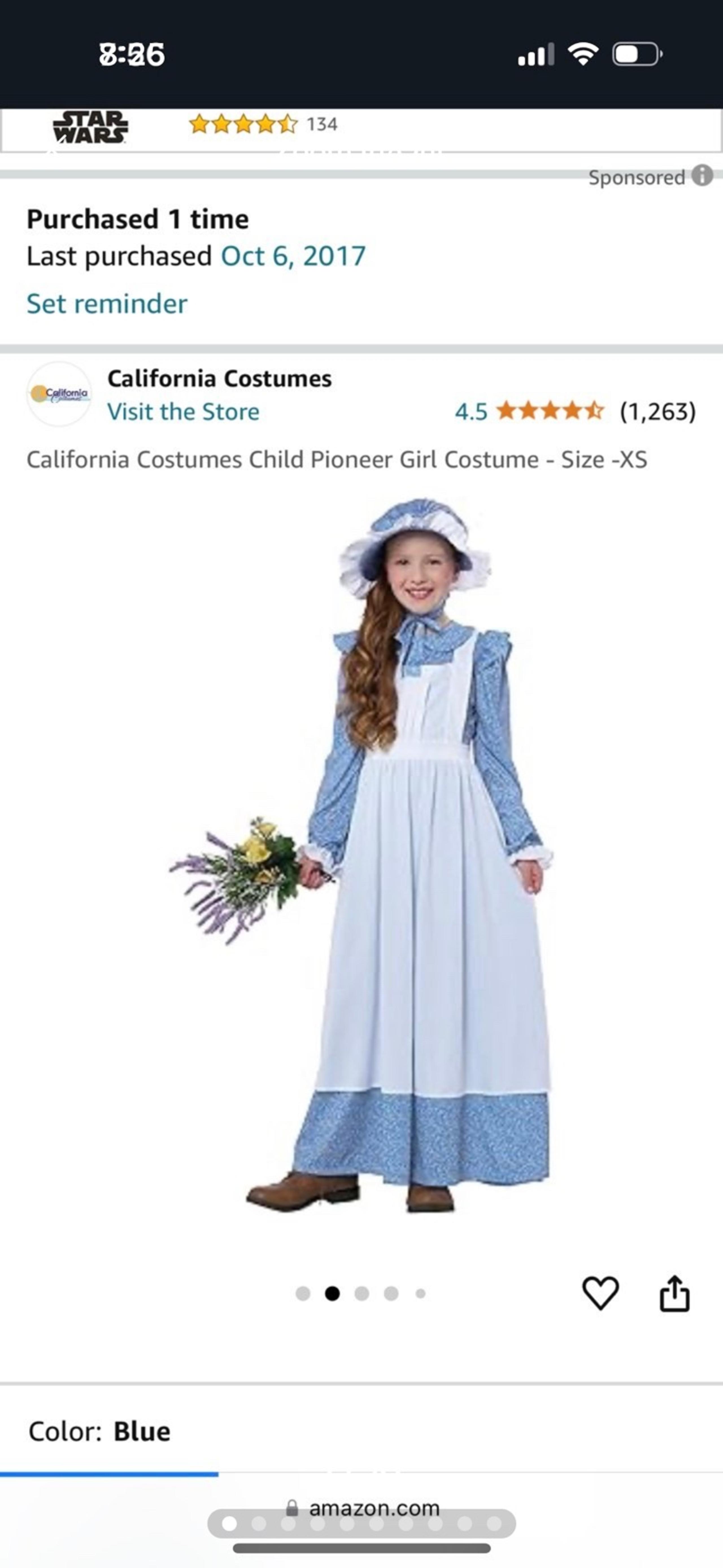 Pioneer Girl / Little House on the Prairie Costume