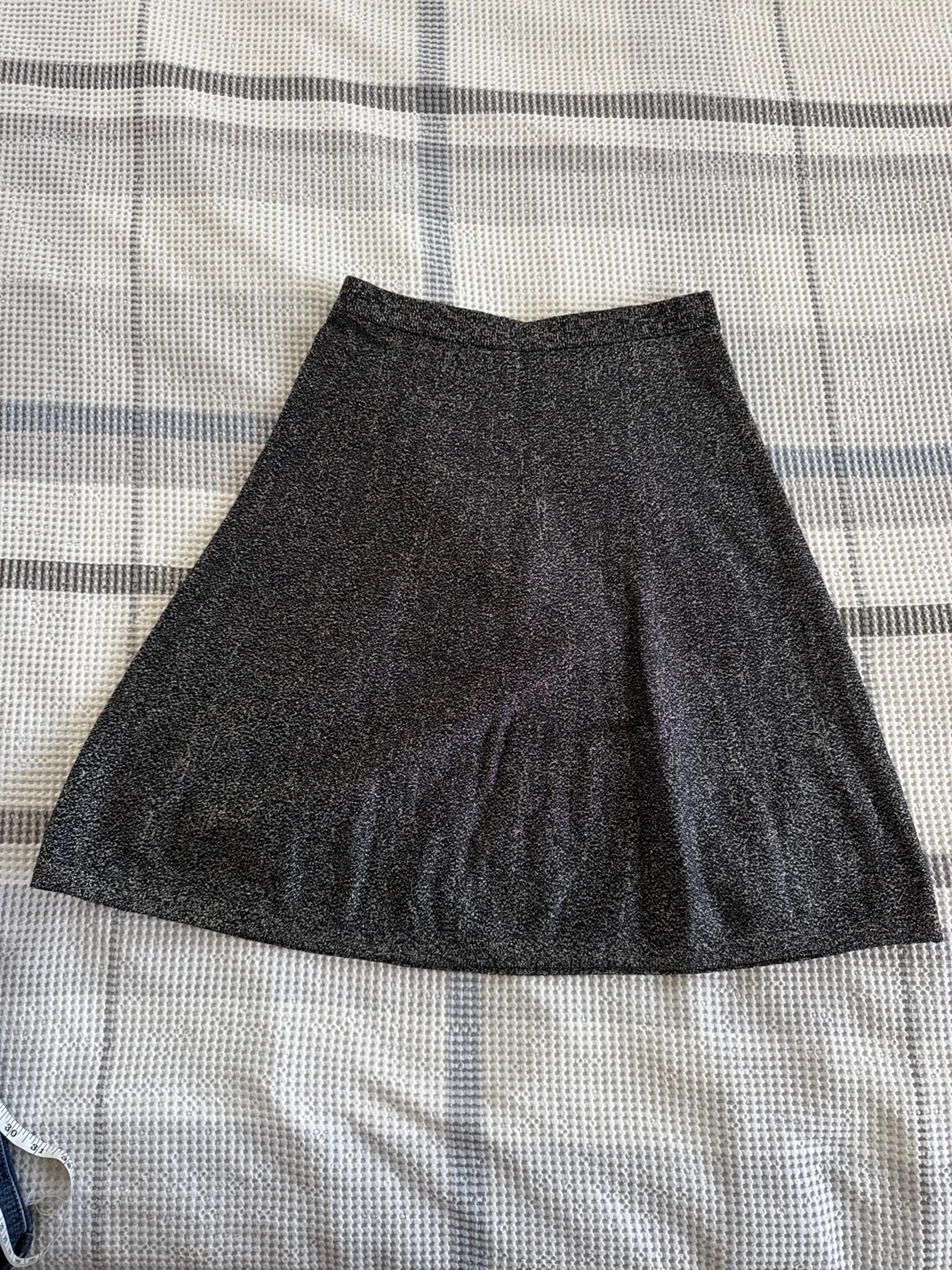 Nanette Lepore Black and Gold Stretchy A-Line Skirt