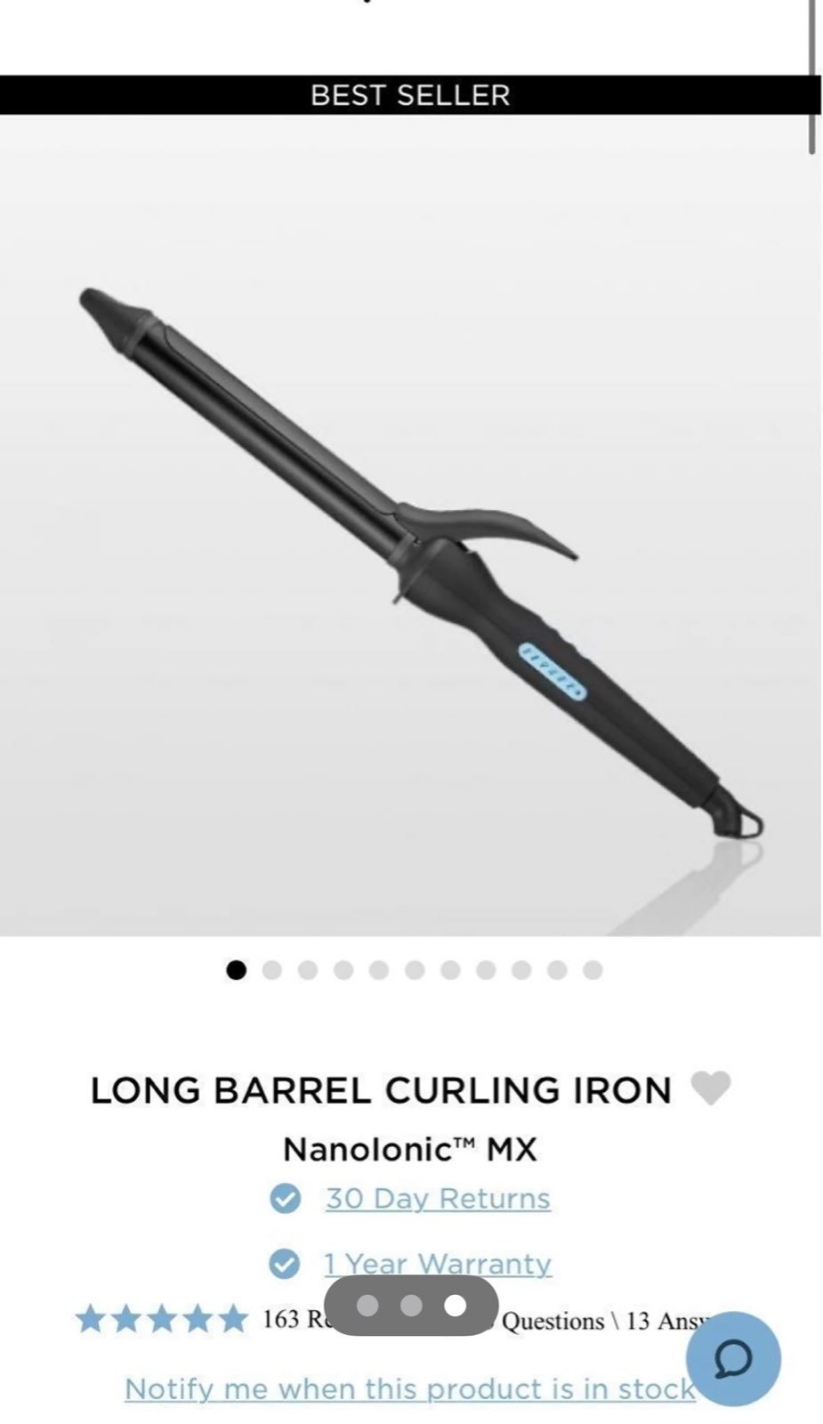 Bio Ionic 1.25 barrel Curling Iron