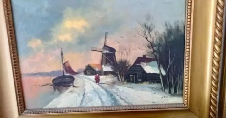 Oil Painting Artwork Signed Verheul Antique 24 X 14