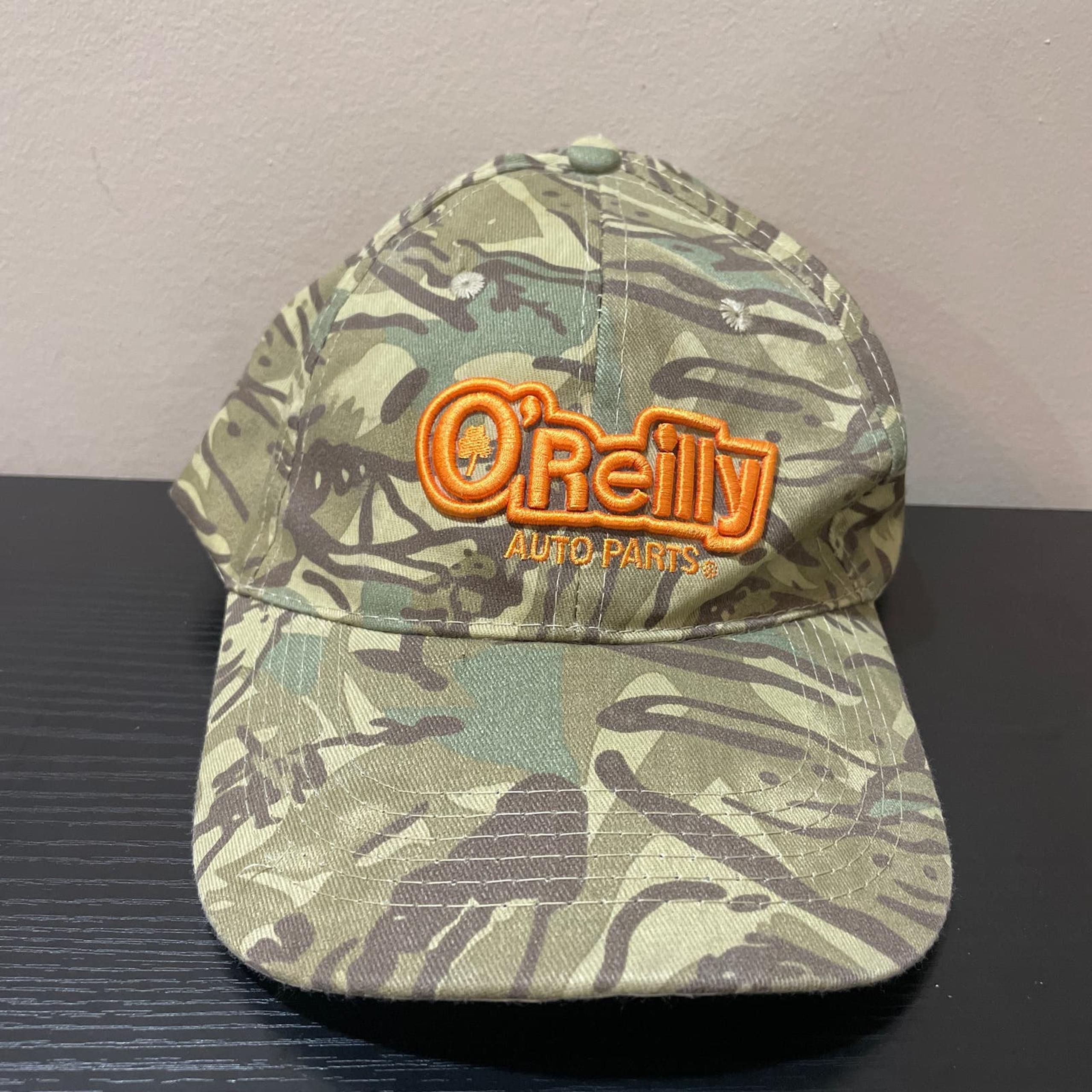 O'Reilly Auto Parts Hat Cap Adjustable Truckers Strapback Green Camouflage