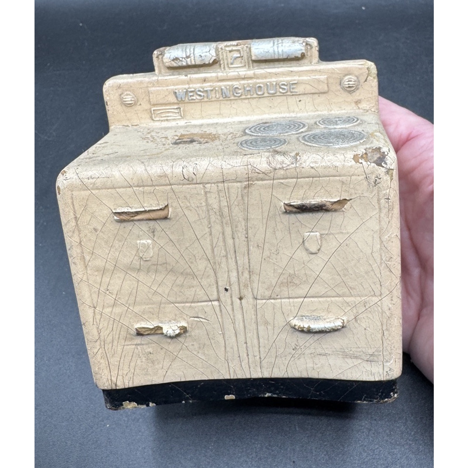 Rare 1800’s Marked Westinghouse Child’s Toy Doll House Stove Not Metal -TO6