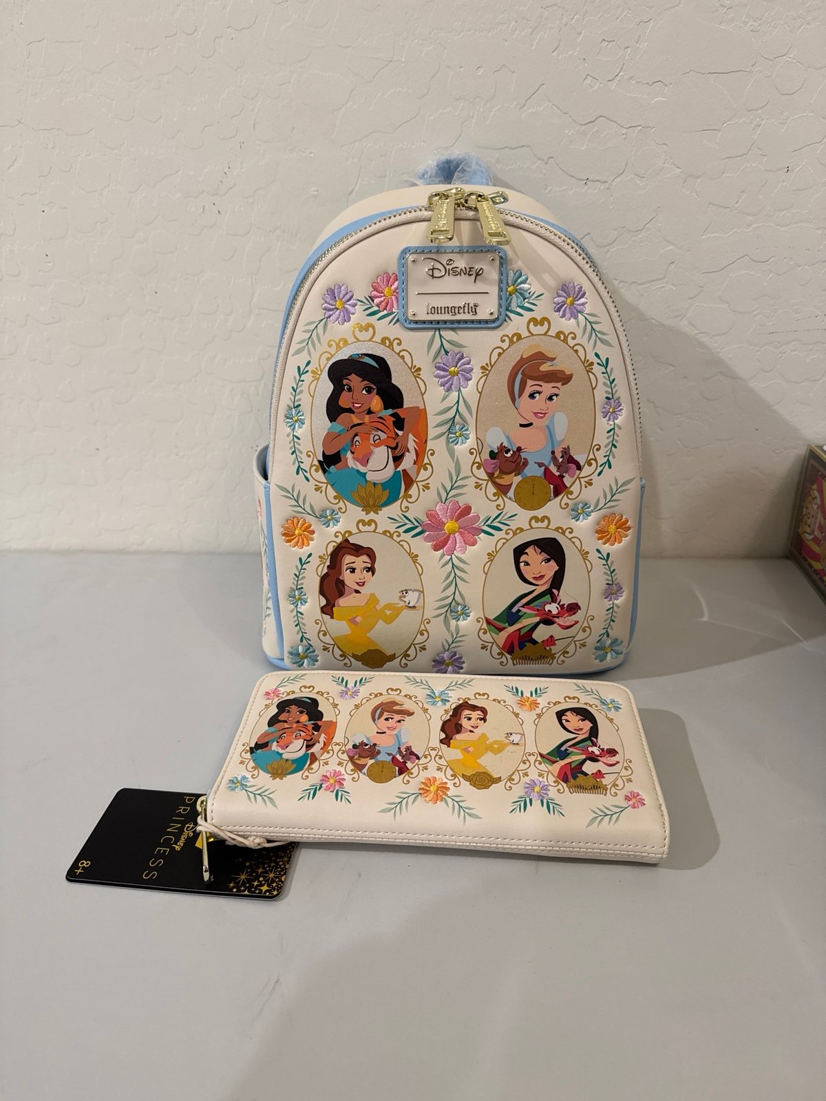 Loungefly Princess Frame Glitter Mini Backpack & Wallet NWT