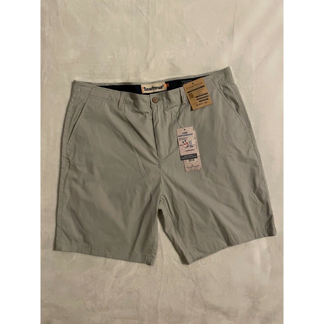 Tailor Vintage Greenwich Slim Fit Shorts Waist 40 Quiet Gray Luxe Performance
