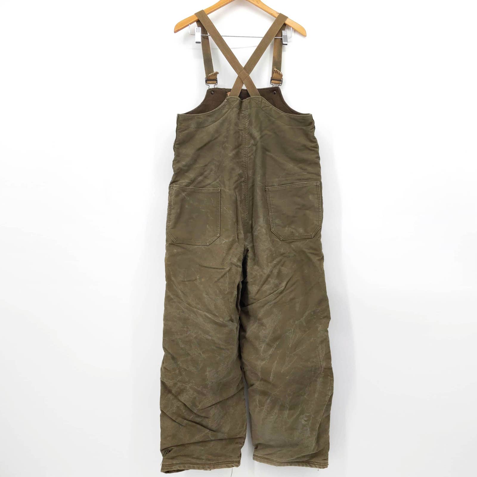 US Navy USN WWII Bibs Overalls Cold Weather Deck Pants Wool Lined Military Army - detail