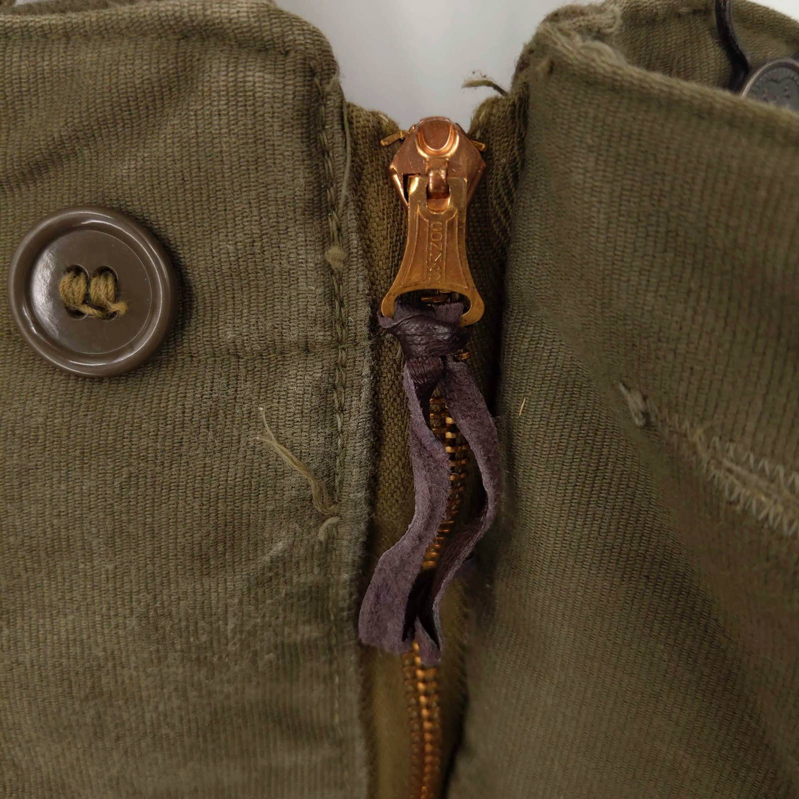 US Navy USN WWII Bibs Overalls Cold Weather Deck Pants Wool Lined Military Army - detail