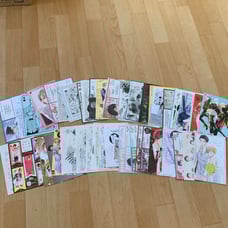 Shoujo manga paper + illustration card + postcard + clip bookmark
