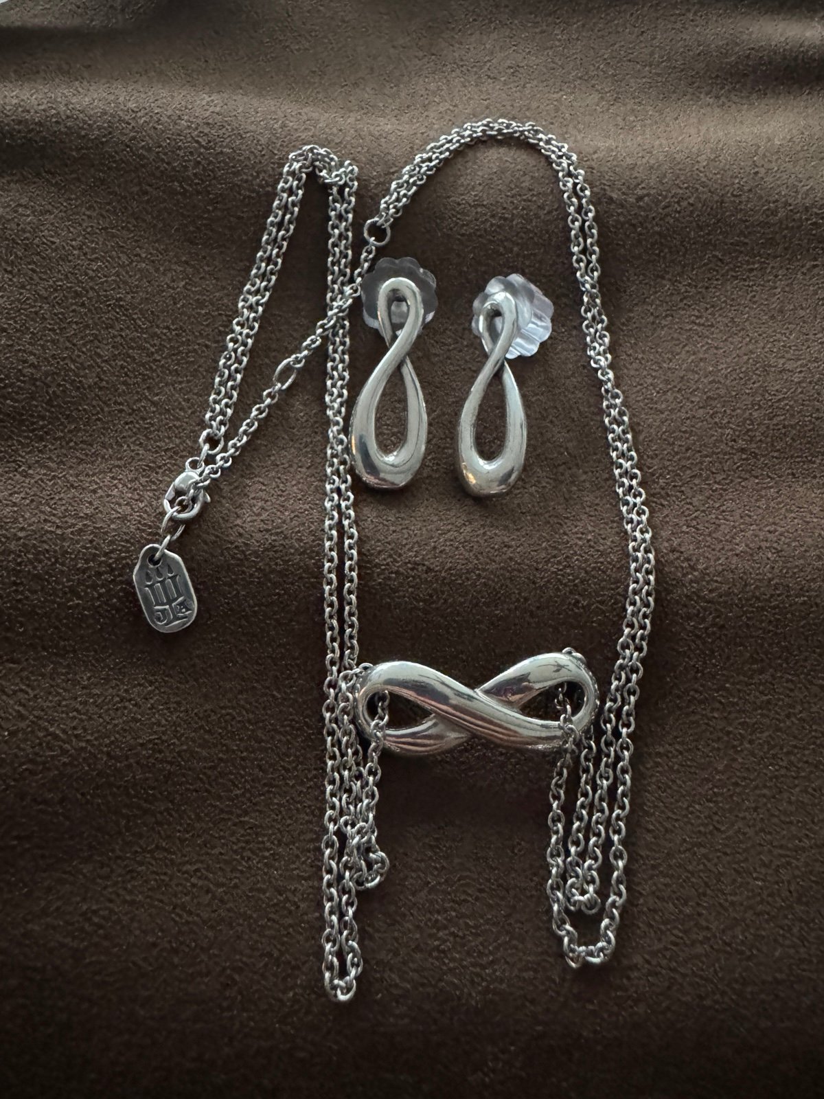 James Avery Infinity Bold Necklace & Earrings