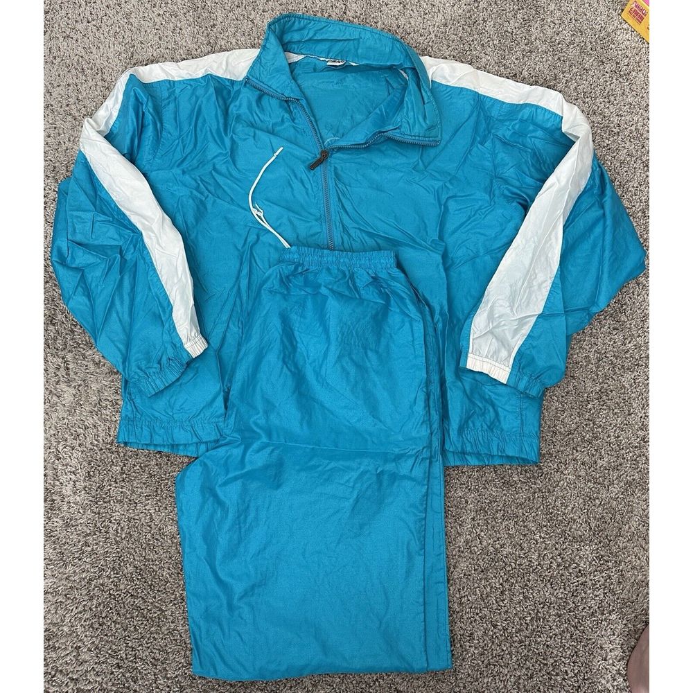 Vintage Head Sportswear 2pc Windbreaker/Track Suit Size Large Blue