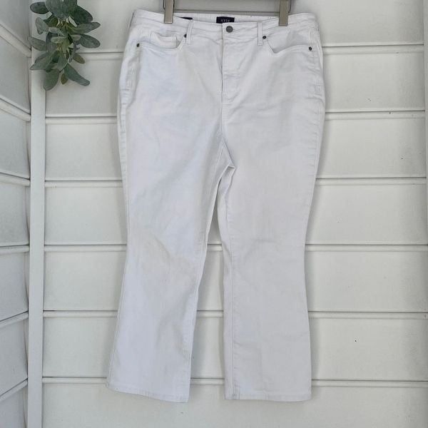 NYDJ Slim Bootcut Cool Embrace Ankle Stretch Jeans Optic White 16