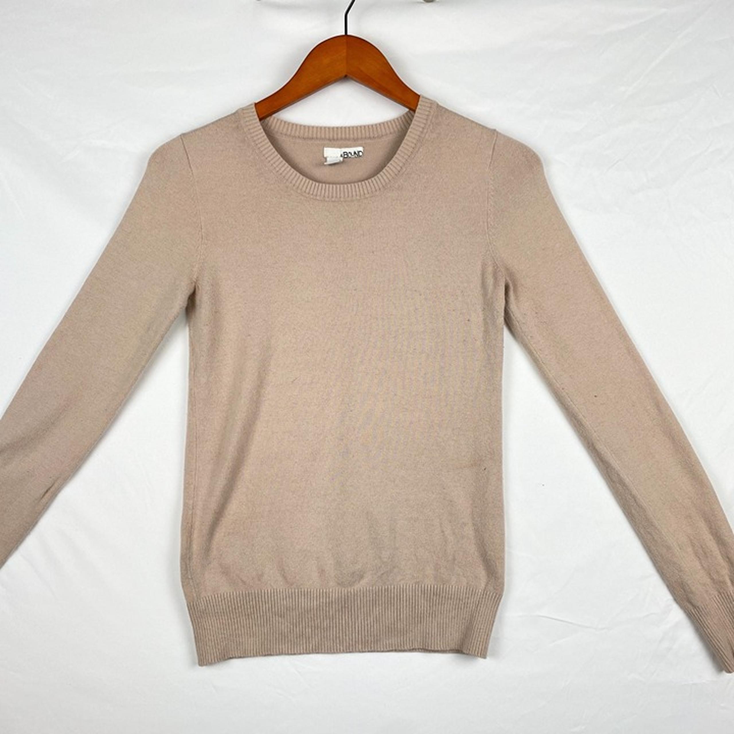 Abound Pull Over Crew Neck Women's Sweater Size L Tan