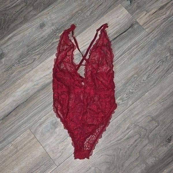 NWOT, ASOS Sexy Lace Thong Cut Teddy Lingerie Bodysuit, Size Small