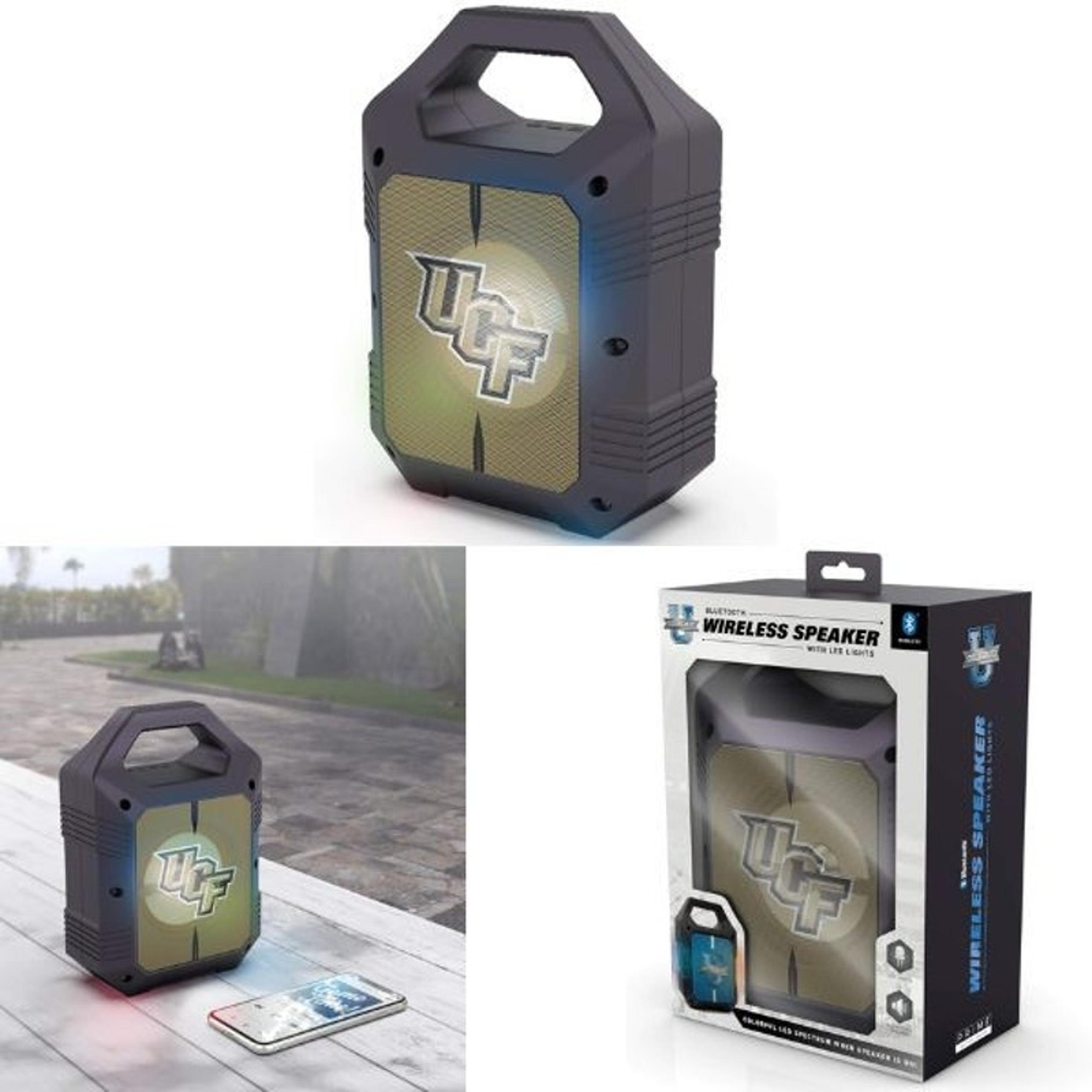 UCF Knights Bluetooth Wireless Speaker LED Lights FM Radio NCAA Syncable New
