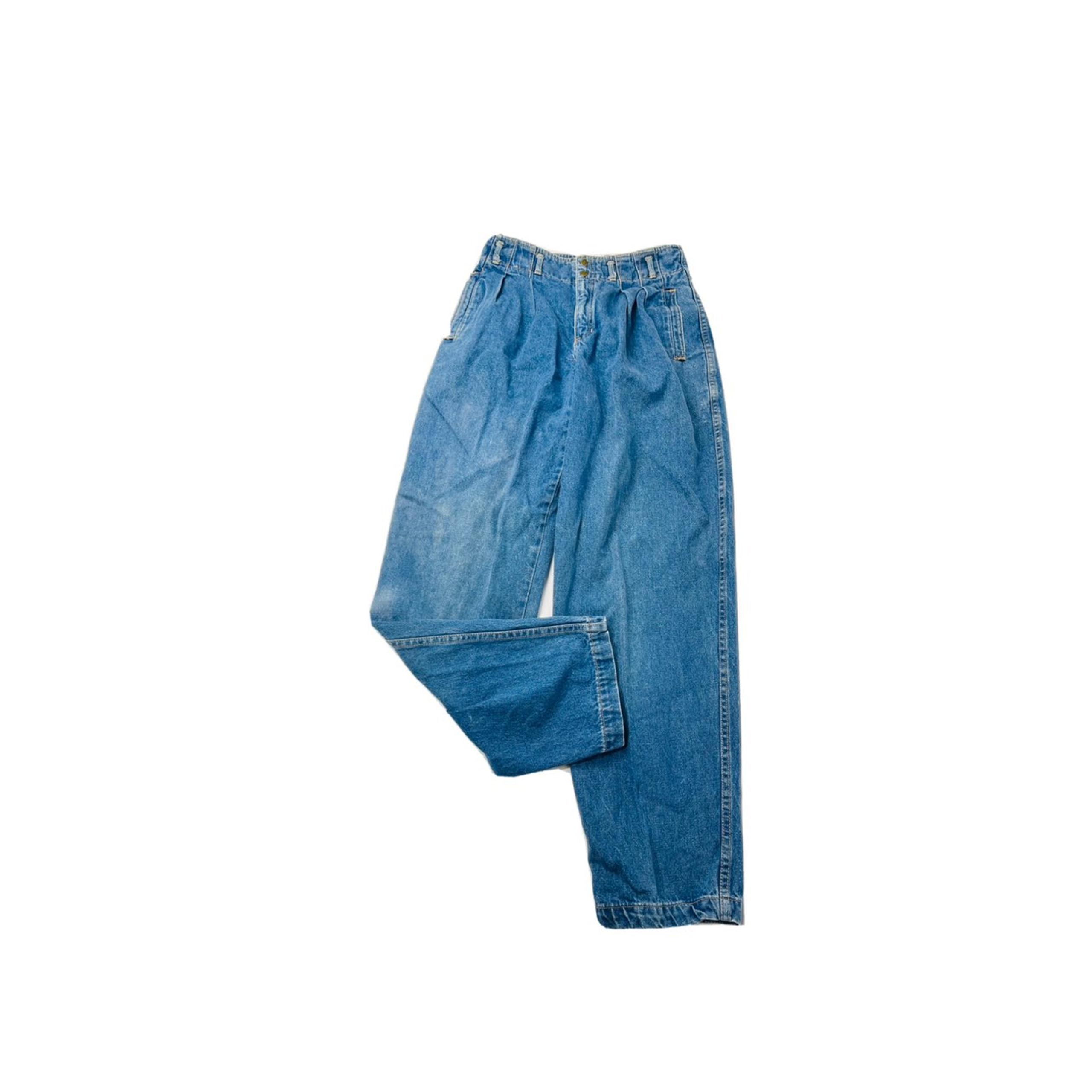 VTG 90s High Rise Tapered Leg Pleated Mom Jeans Size 12