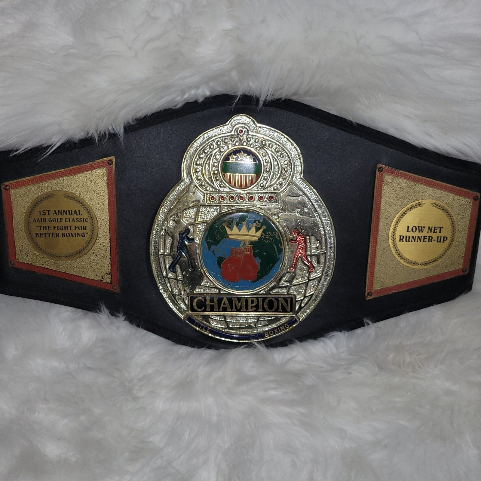 Vintage AAIB Title Boxing Champion Belt Gold