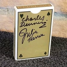 The Gin Game Playing Cards Signed By Deceased Stars Charles Durning&Julie Harris