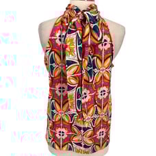 Rachel Zoe Back Tie Printed Halter Top Size Medium NWT