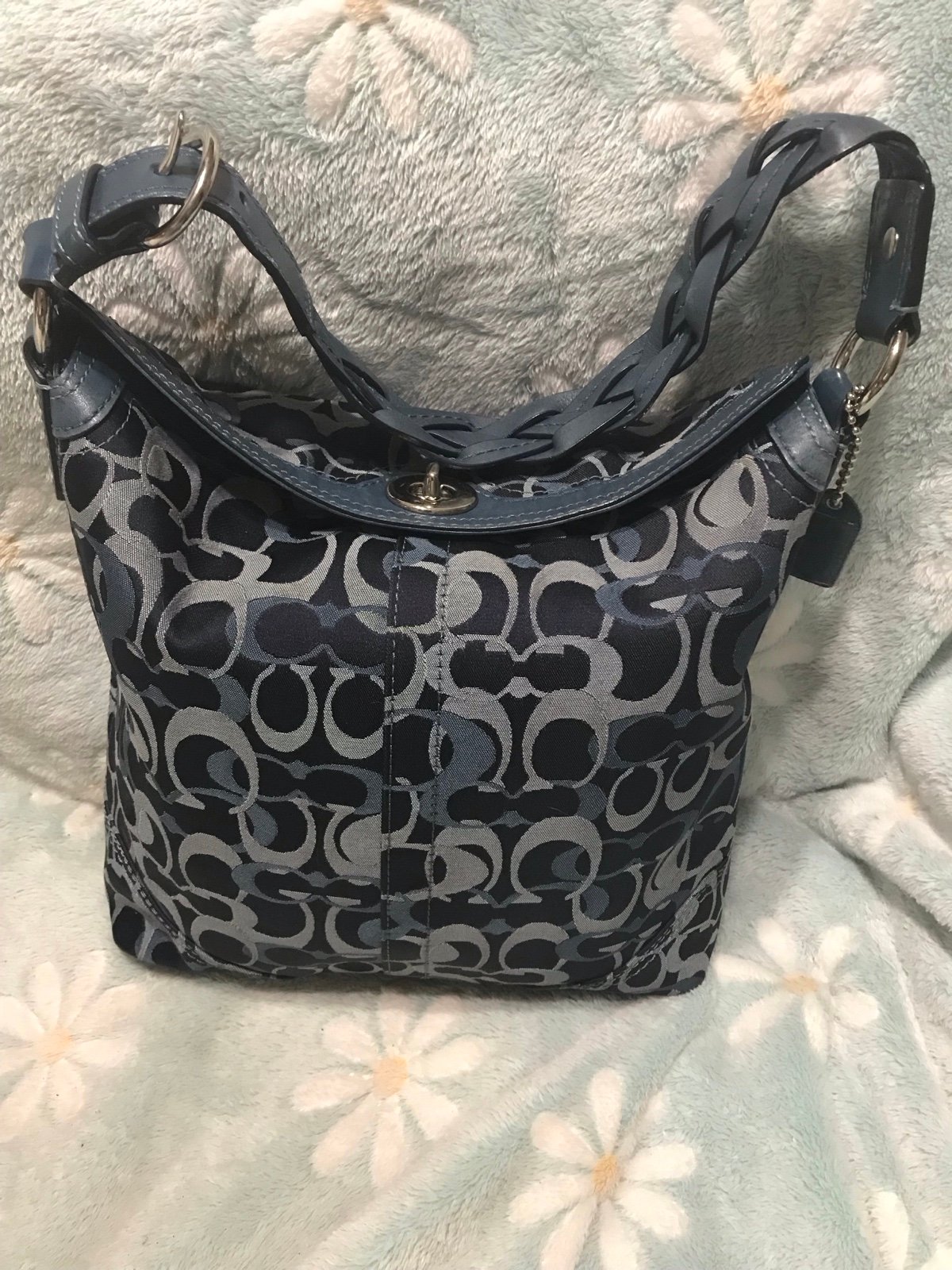 GUC Coach Chelsea Denim Signature TurnLock Hobo Handbag