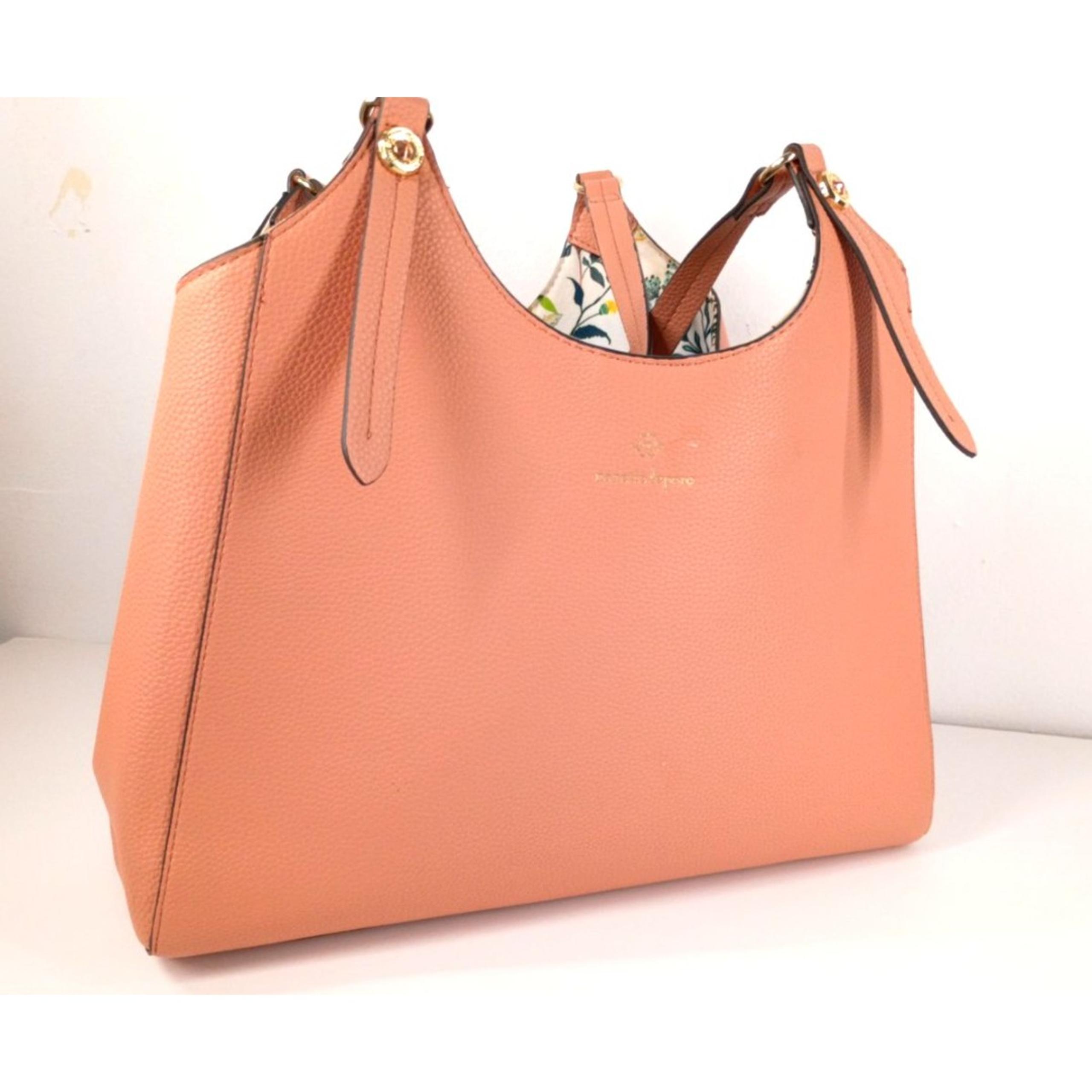 Nanette Lapore Shoulder Bag Vegan Pebble Leather Pinky Peach 15 x 14