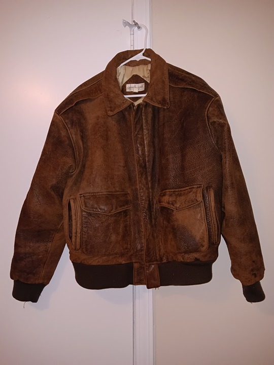 Charles klein mens large allied ww2 pilot escape map leather jacket VINTAGE NEW!