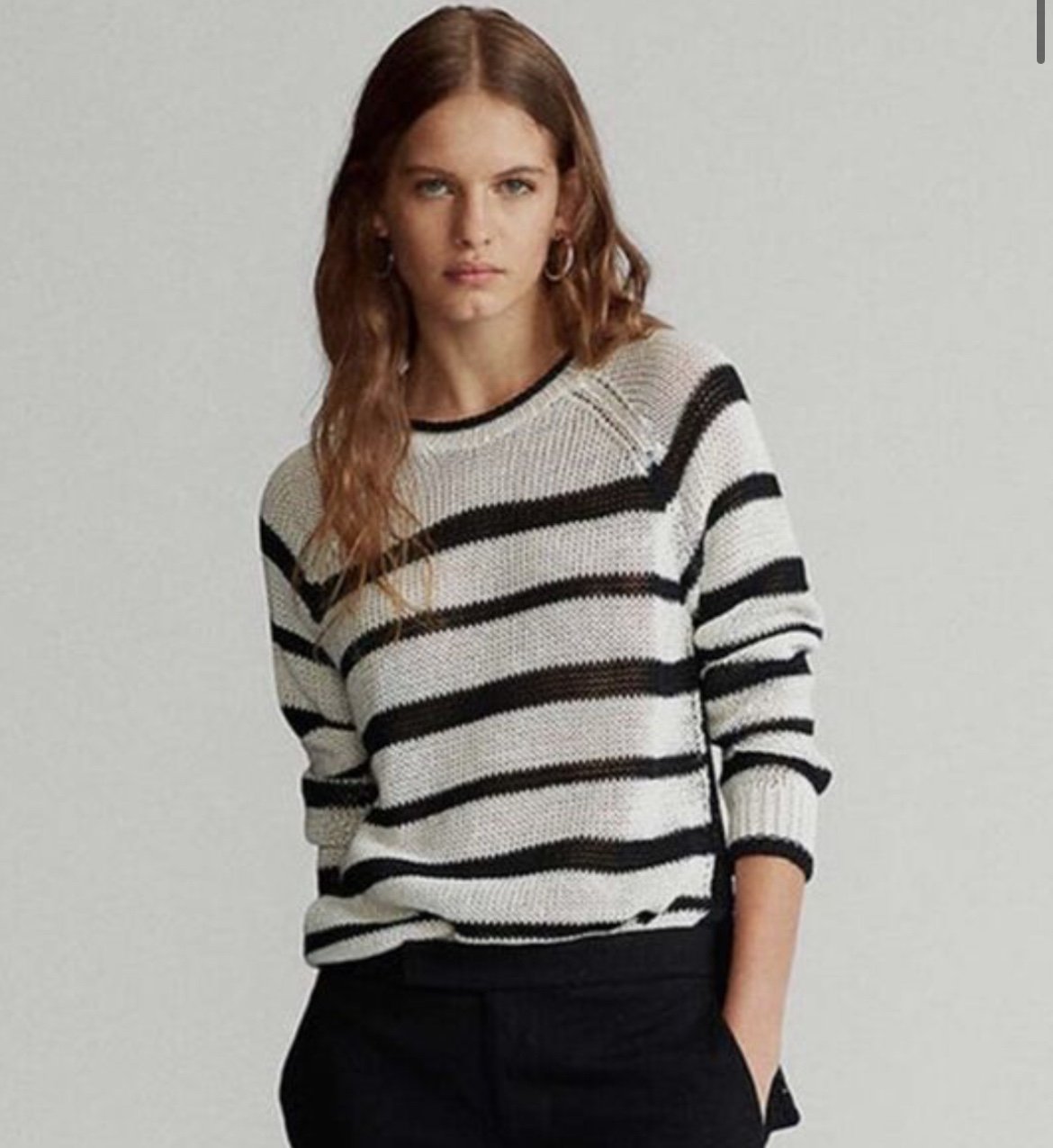 Polo Ralph Lauren Women's Crew Striped Knit Sweater