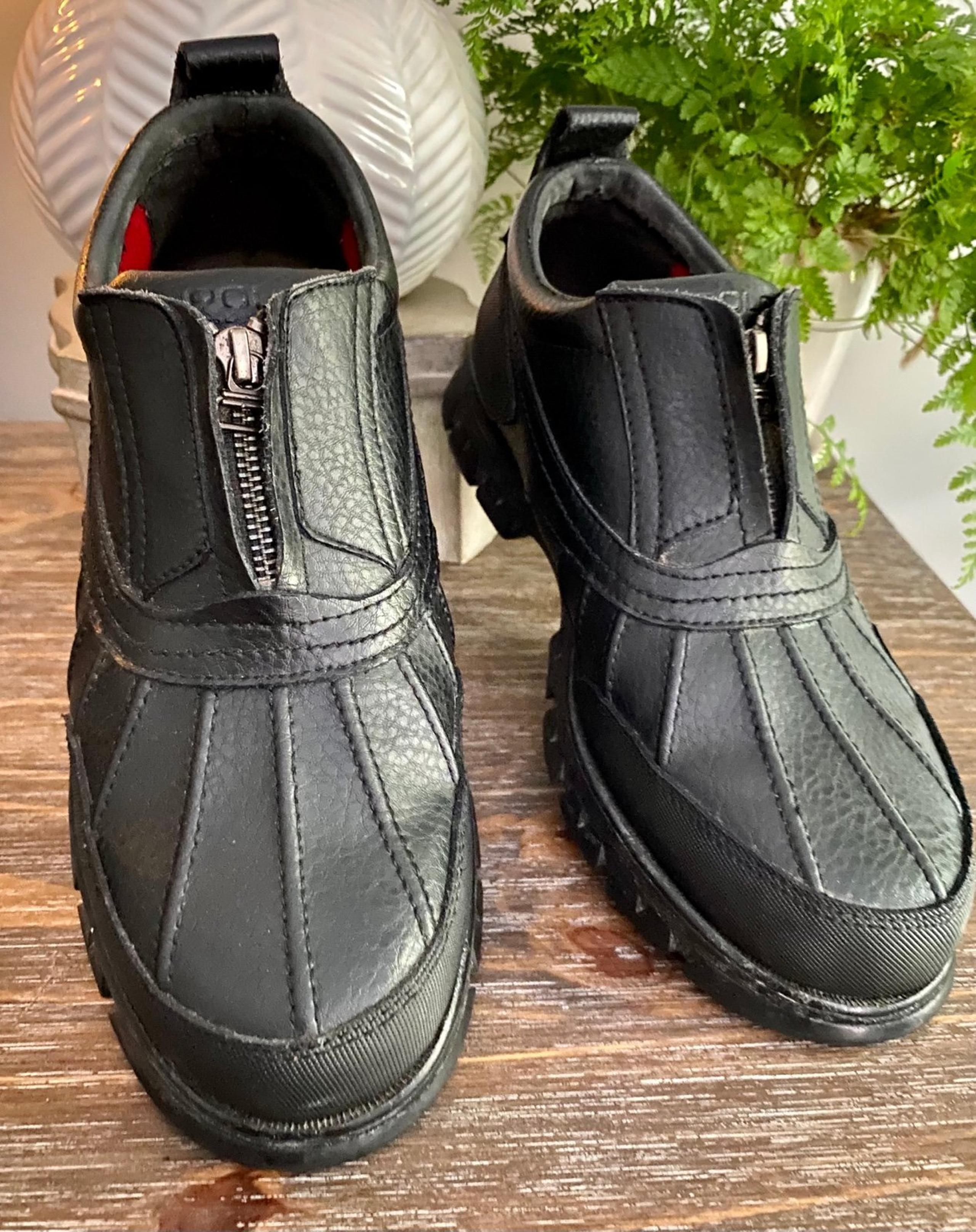 Vintage POLO Ralph Lauren Men’s 9.5 Kewzip II Black Leather Outdoor Duck Boots