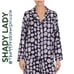 Shady Lady Long Sleeve Pajama Top In Black Diamond Print