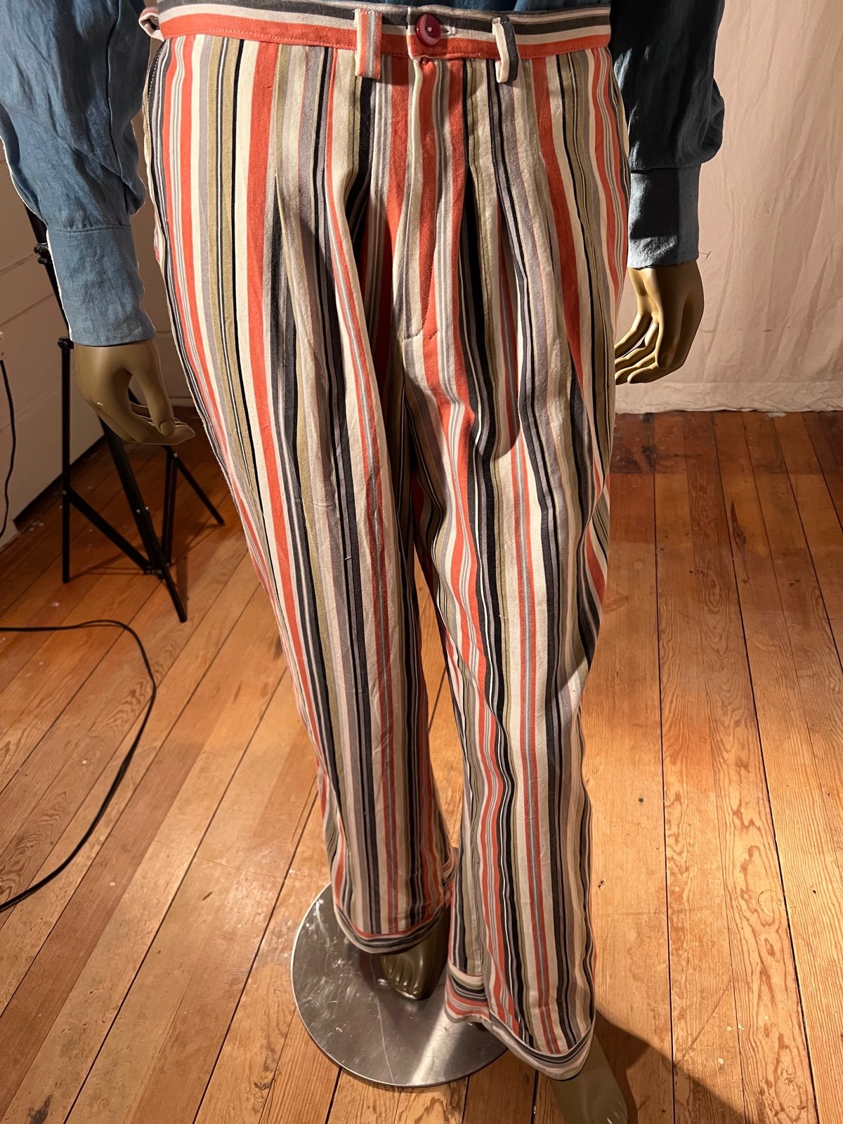 mens dress pants striped 33” Hermans Eco USA