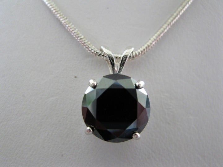 2.15ct 100% REAL EARTH MINED BLACK DIAMOND NECKLACE, CERTIFICATE OF AUTHENTICITY