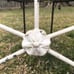 Antique Chippy White Metal Headboard Solid Cast Iron Flower Pattern Twin 1900s
