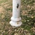 Antique Chippy White Metal Headboard Solid Cast Iron Flower Pattern Twin 1900s