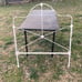 Antique Chippy White Metal Headboard Solid Cast Iron Flower Pattern Twin 1900s