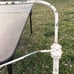 Antique Chippy White Metal Headboard Solid Cast Iron Flower Pattern Twin 1900s